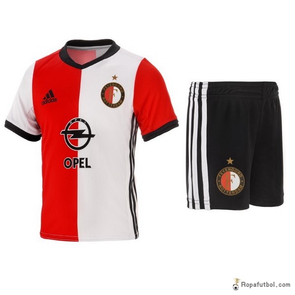 Camiseta Feyenoord Rotterdam Replica Primera Ropa Niños 2016/17 Blanco Rojo